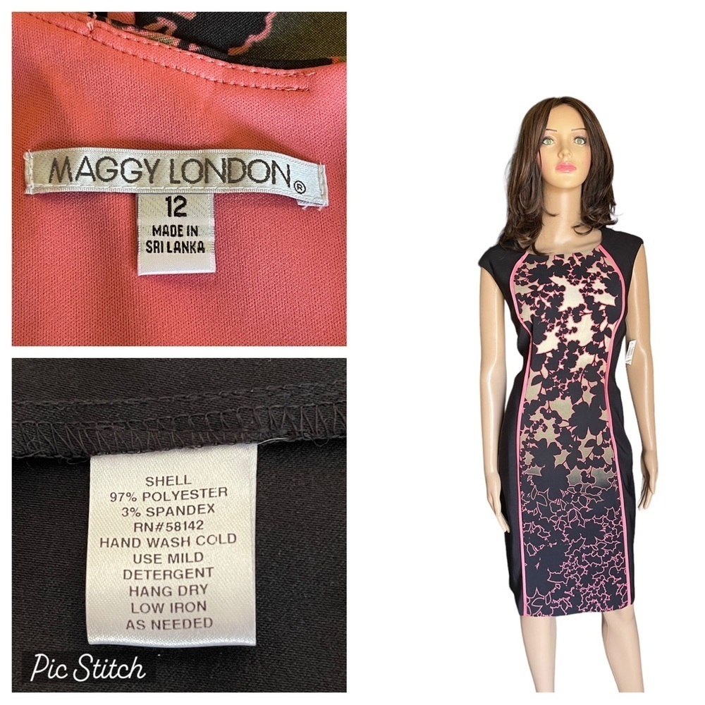 New! Maggy London Black/beige dress size 12